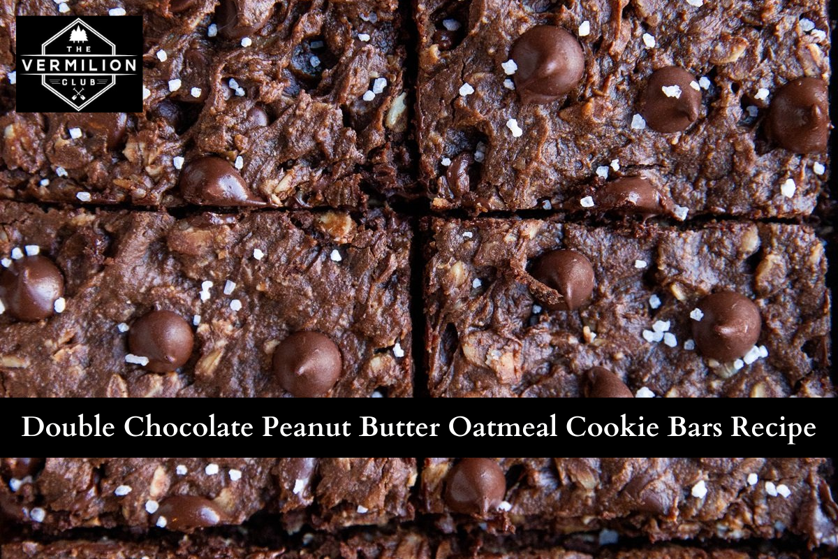 Double Chocolate Peanut Butter Oatmeal Cookie Bars Recipe