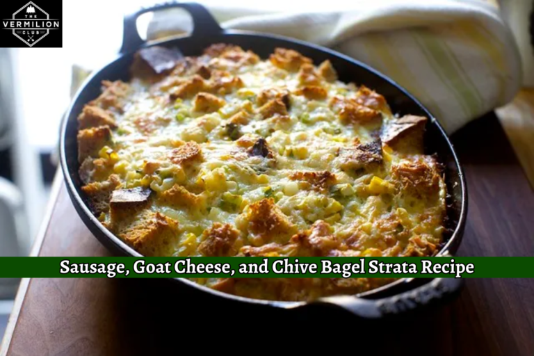 Sausage, Goat Cheese, and Chive Bagel Strata Recipe