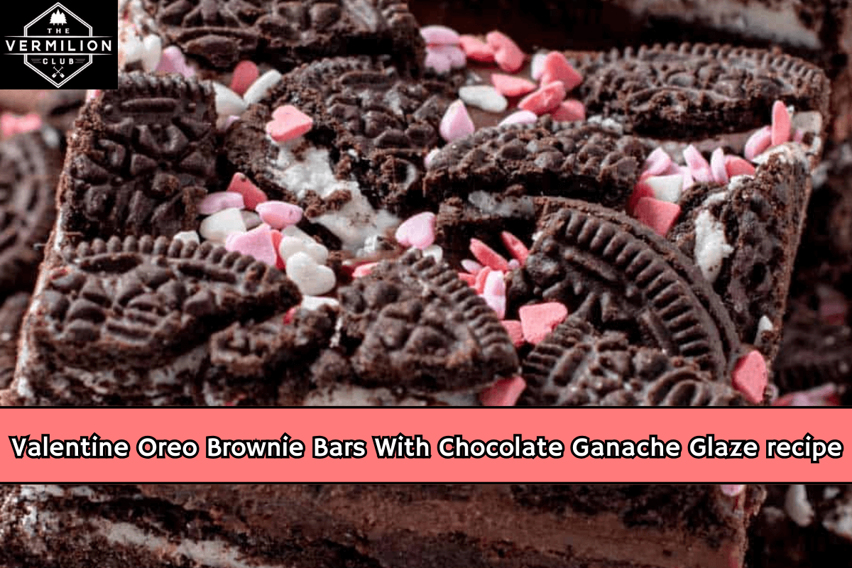 Valentine Oreo Brownie Bars With Chocolate Ganache Glaze recipe
